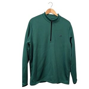 Adidas Green Quarter Zip Pullover Fleece Sweatshirt Long Sleeve Men XL‎